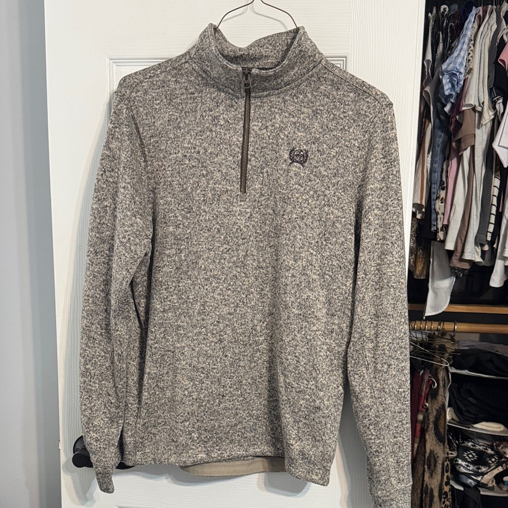 Cinch Men's Gray Zip-Up Sweater